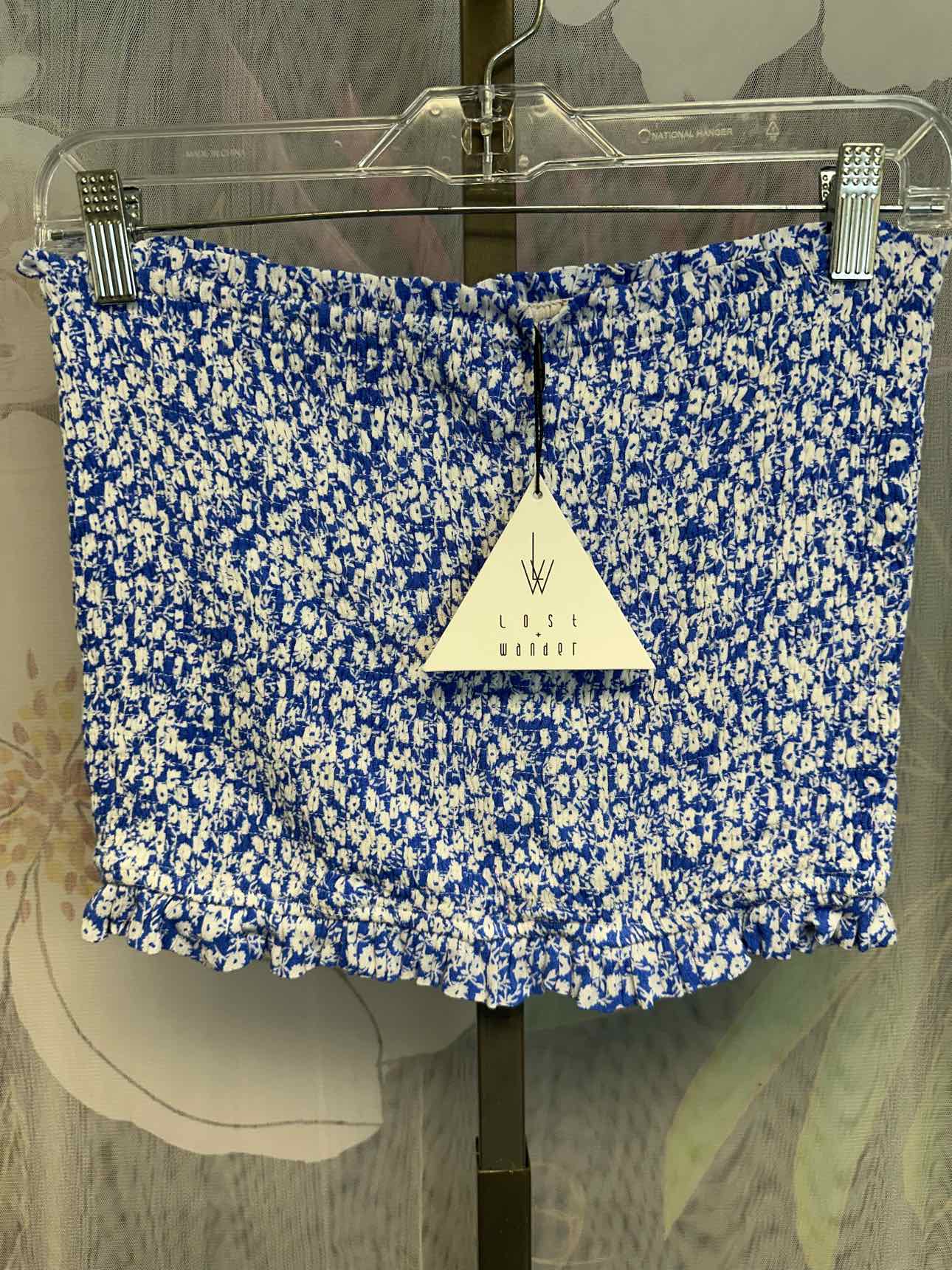 Lost + Wander Size Medium Blue/White Top