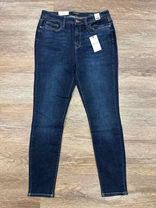 Judy Blue Size 15(32) High waist skinny dark wash denim jeans with handsanding