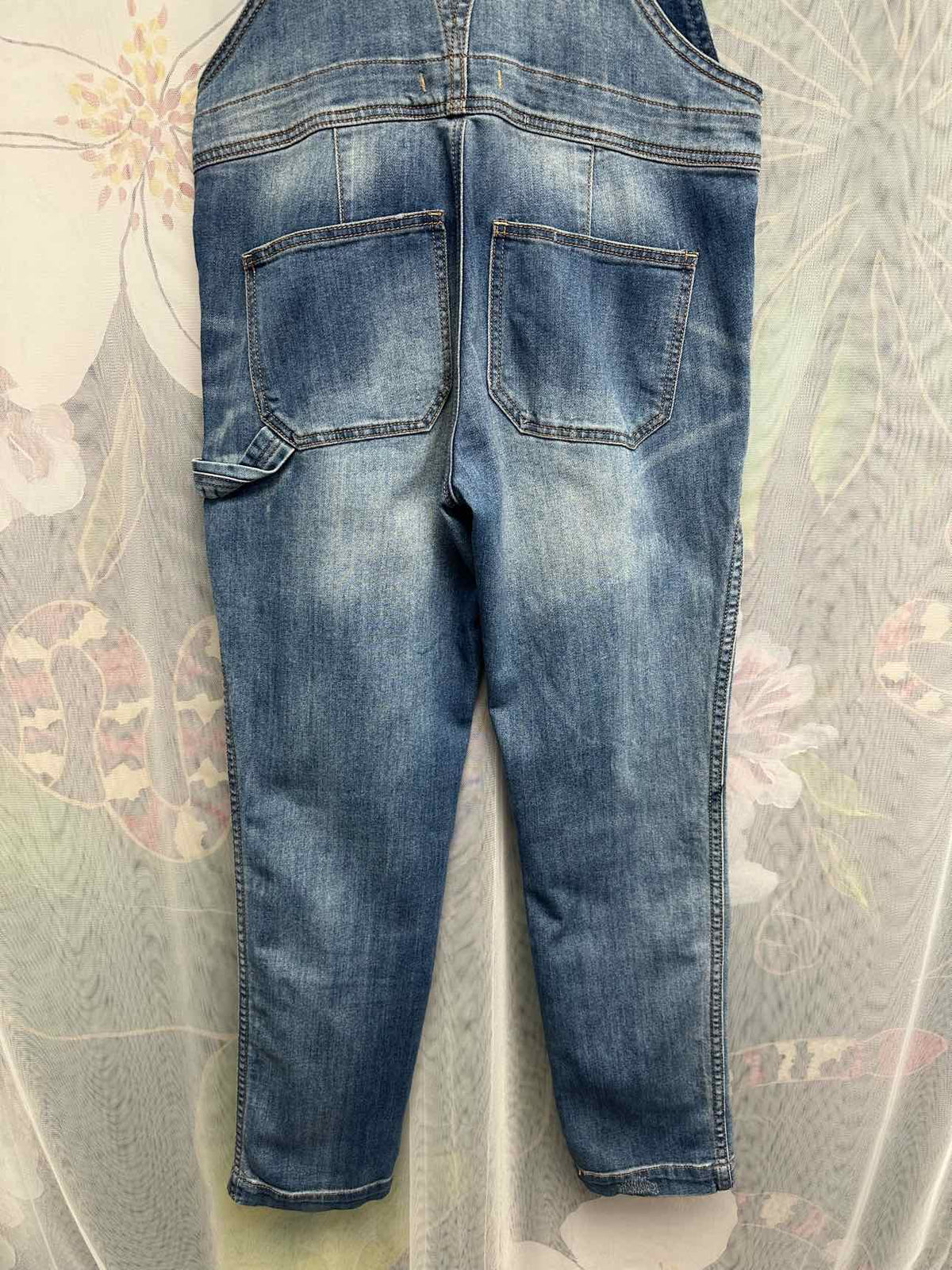 Free People Distressed Button Fly Utility Size 26 Denim Overalls