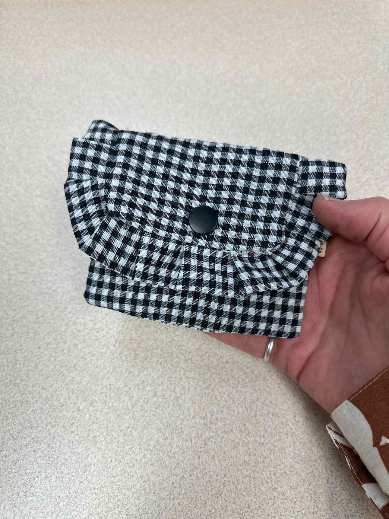 Cotton Snap Coin Pouch in Gingham Print