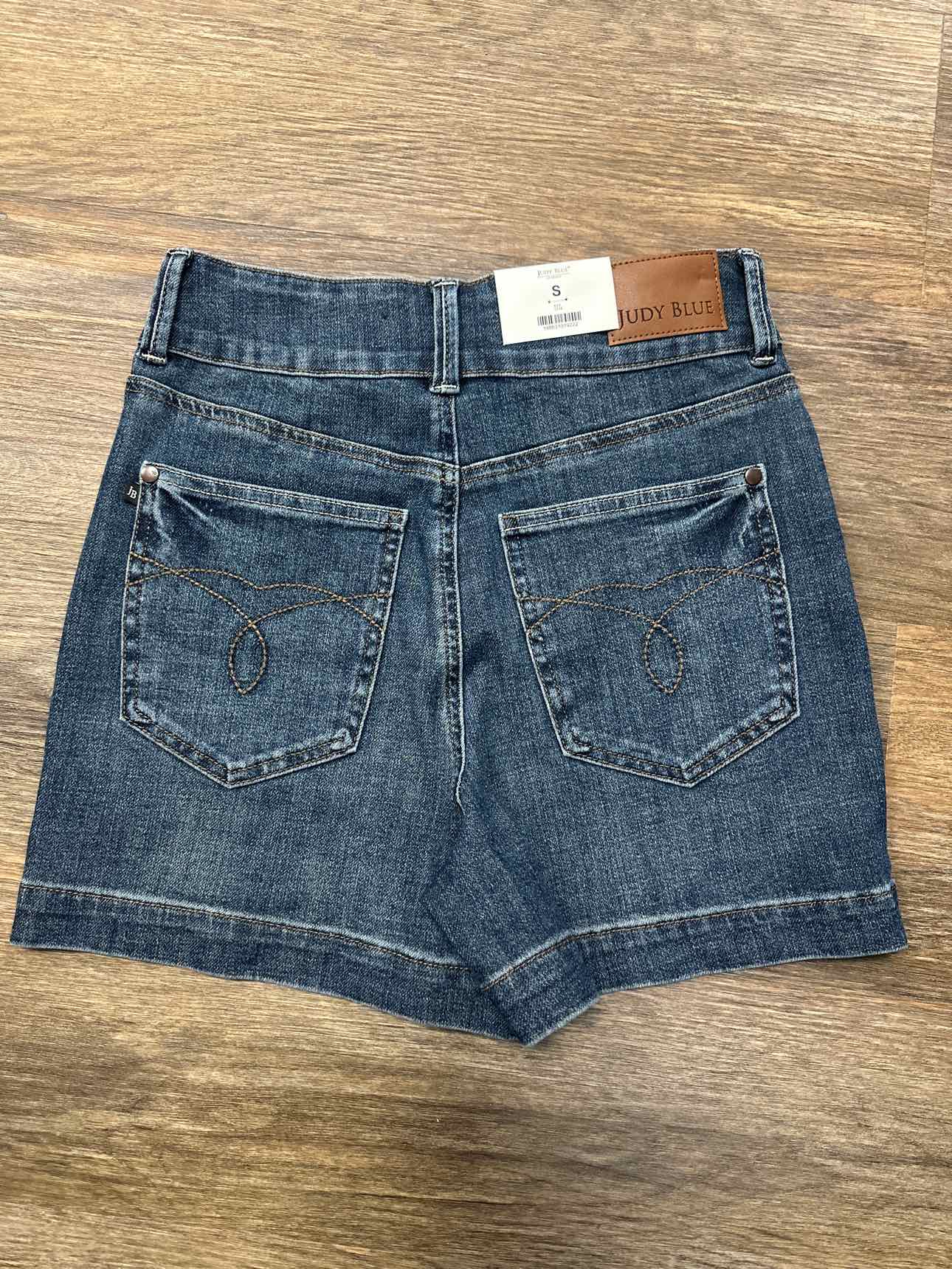 Judy Blue Jeans Double Button High Waist Tummy Control Slim Denim Shorts