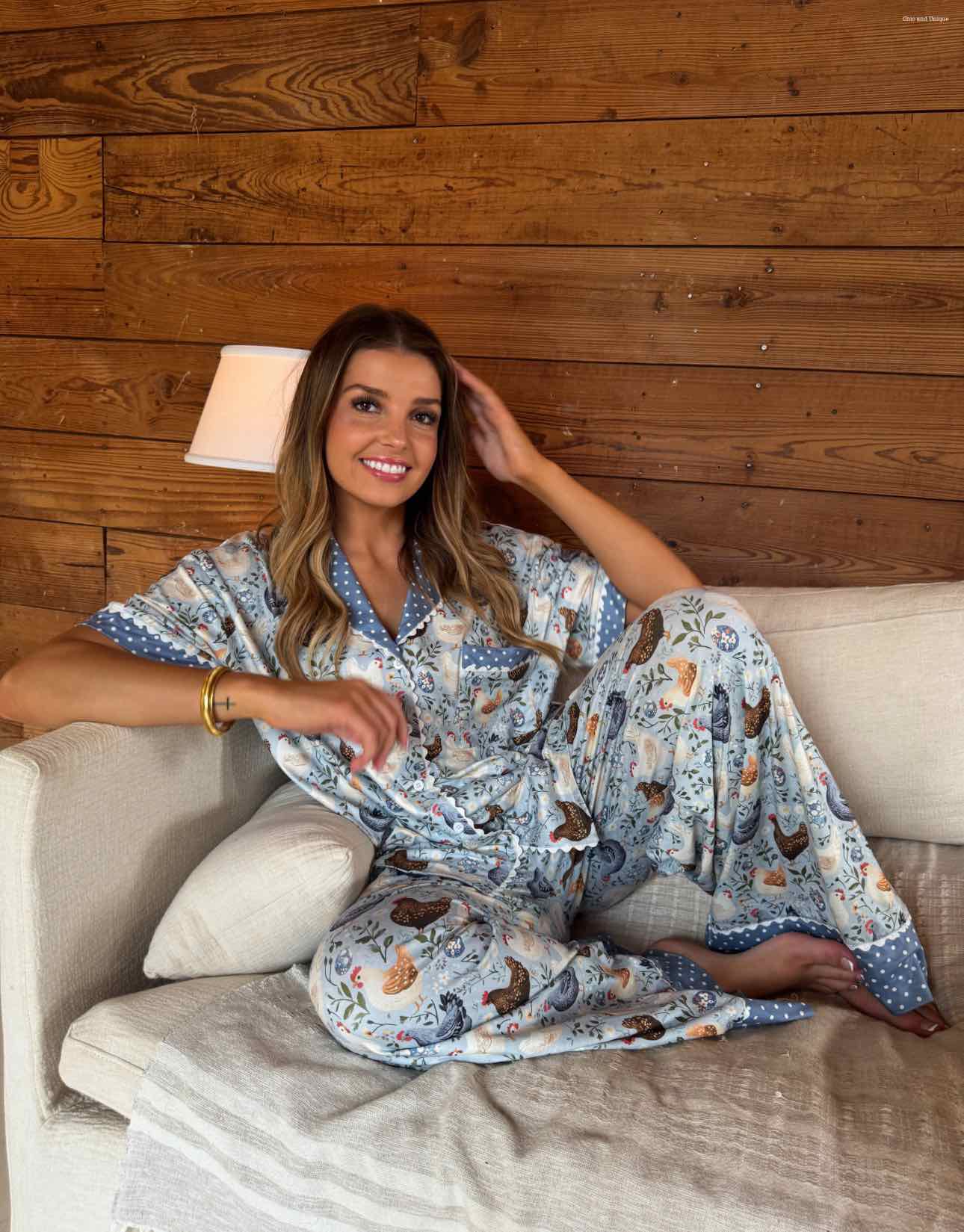 Farm Girl Chickens Luxe PJ Pajamas Set