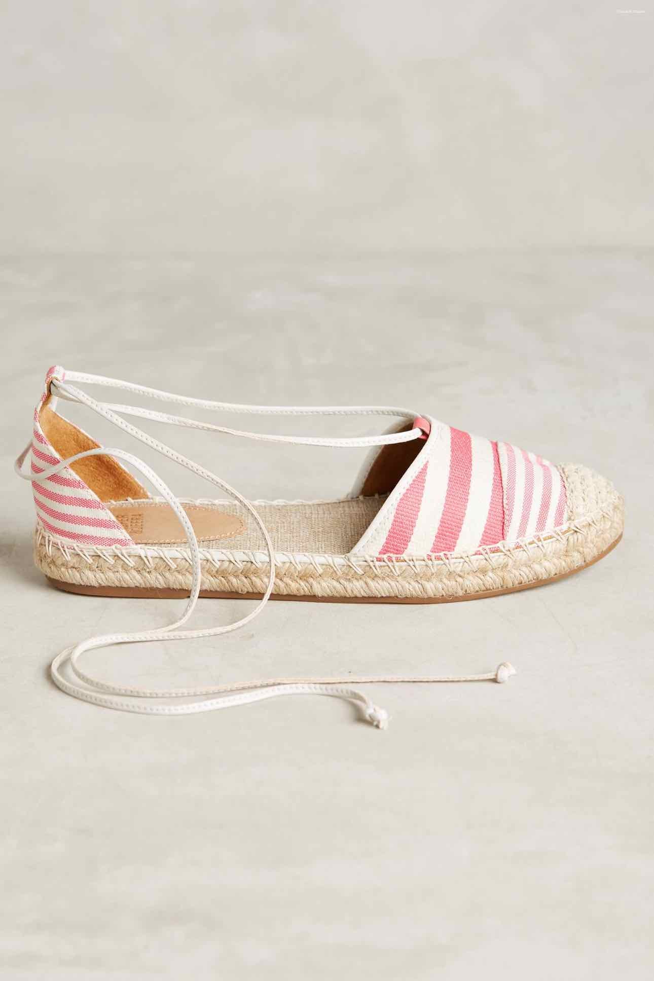 Jasper Size 8 Pink White Stripe Espadrilles Summer Sandal NWOT