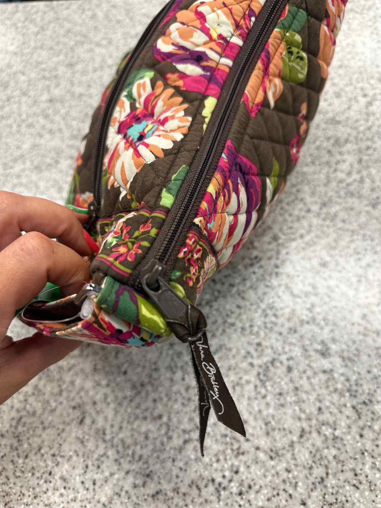 Vera Bradley English Rose On the Go Quilted Brown Floral Crossbody Handbags