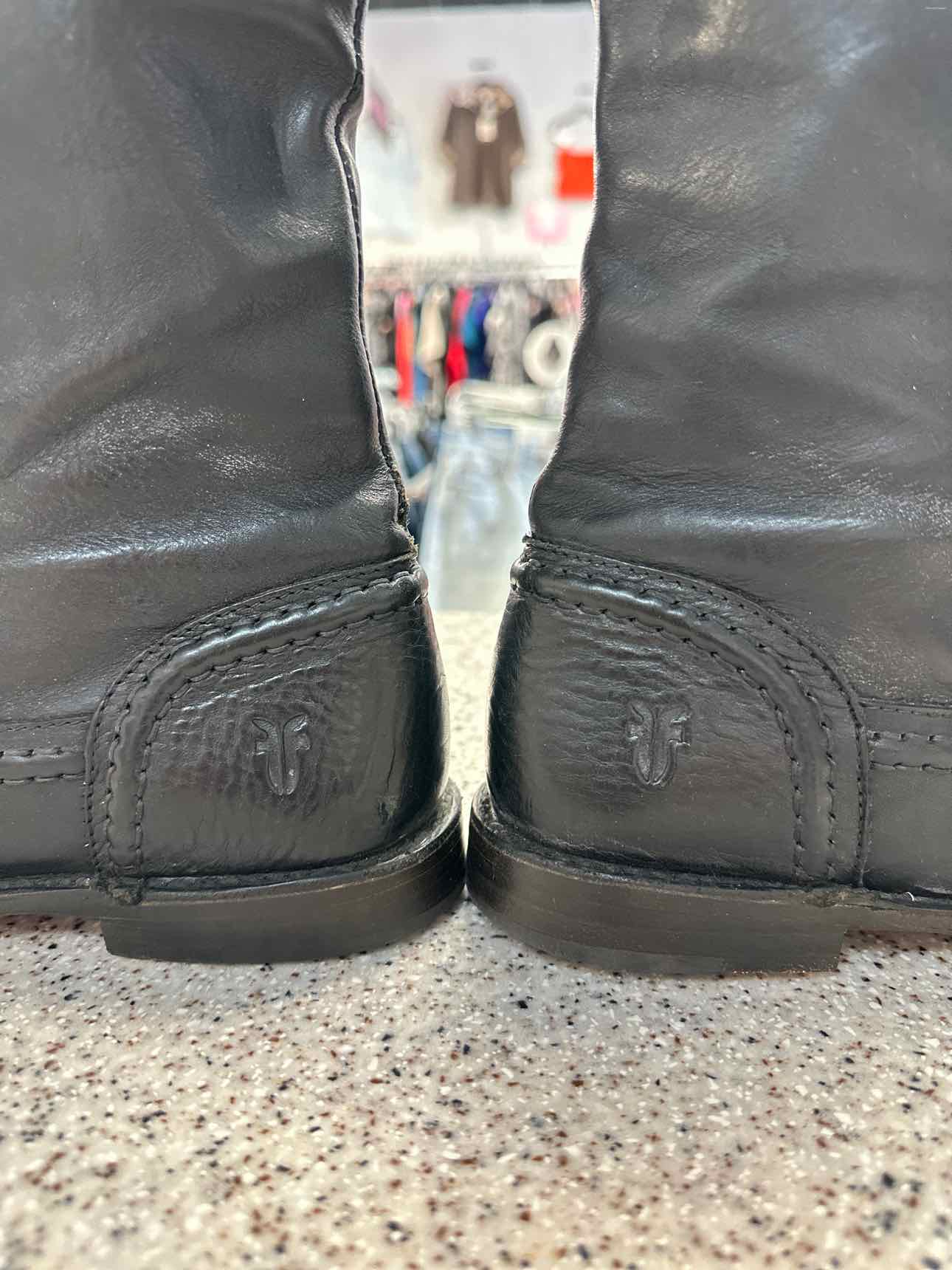 Frye Size 6 Black Tall Leather Riding Boots