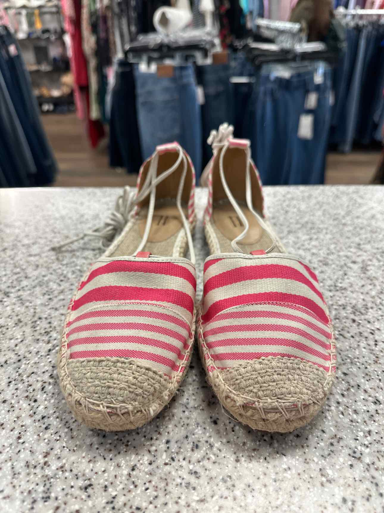 Jasper Size 8 Pink White Stripe Espadrilles Summer Sandal NWOT