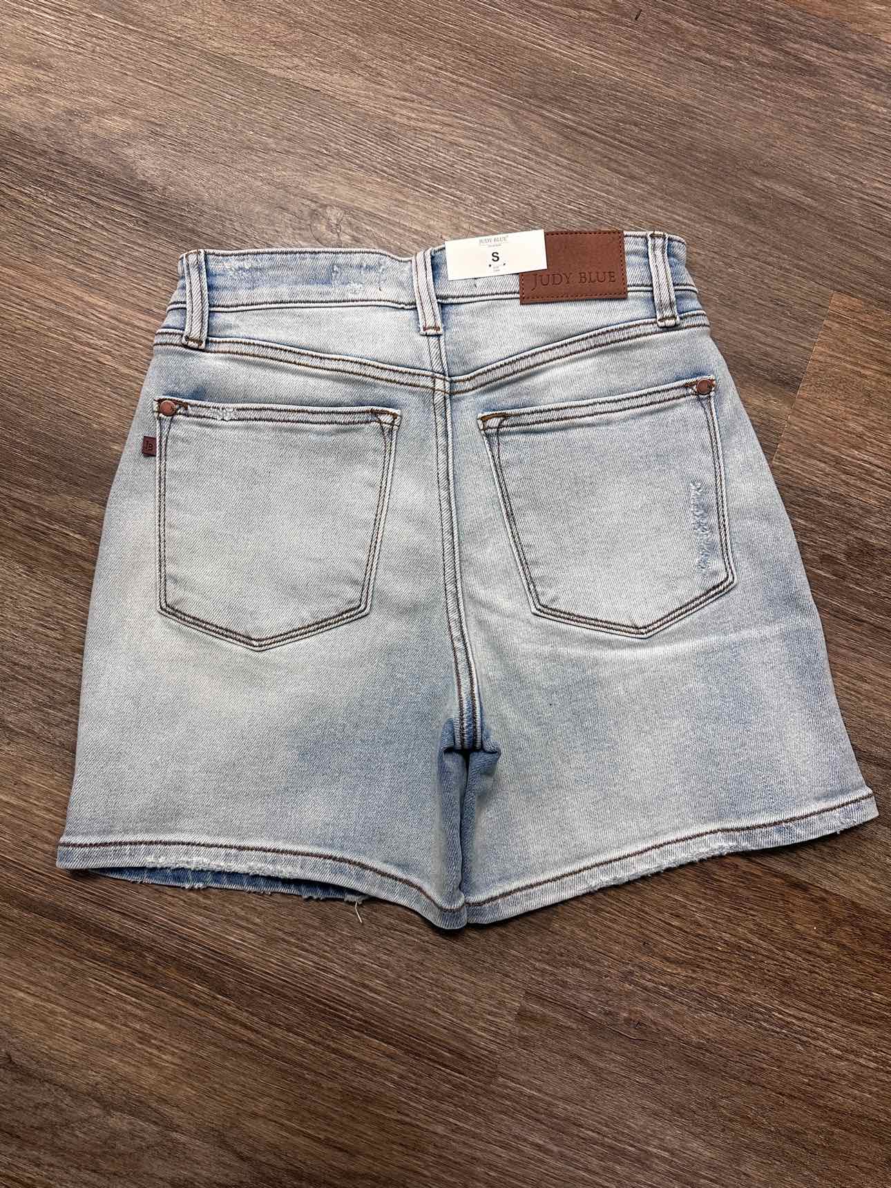 Judy Blue Jeans Double Button Mid-Length Dad Shorts