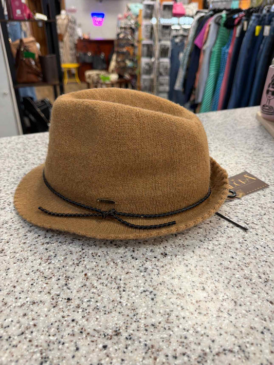 Adora NEW Adjustable Knit Fedora Wool Blend Brown Hat NEW NWT