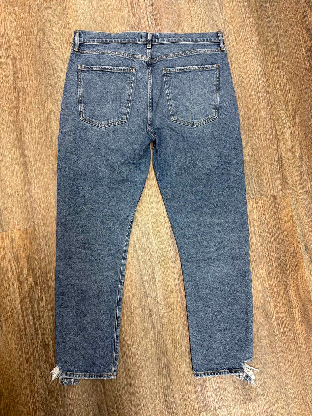 AGOLDE Size 31 Toni Straight Leg Distressed Raw Hem Denim Jeans
