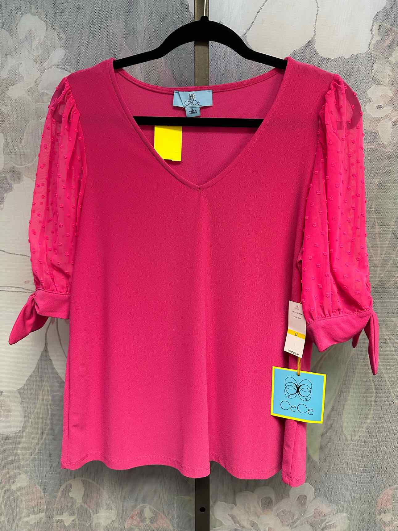 CeCe Size Medium Hot Pink Top