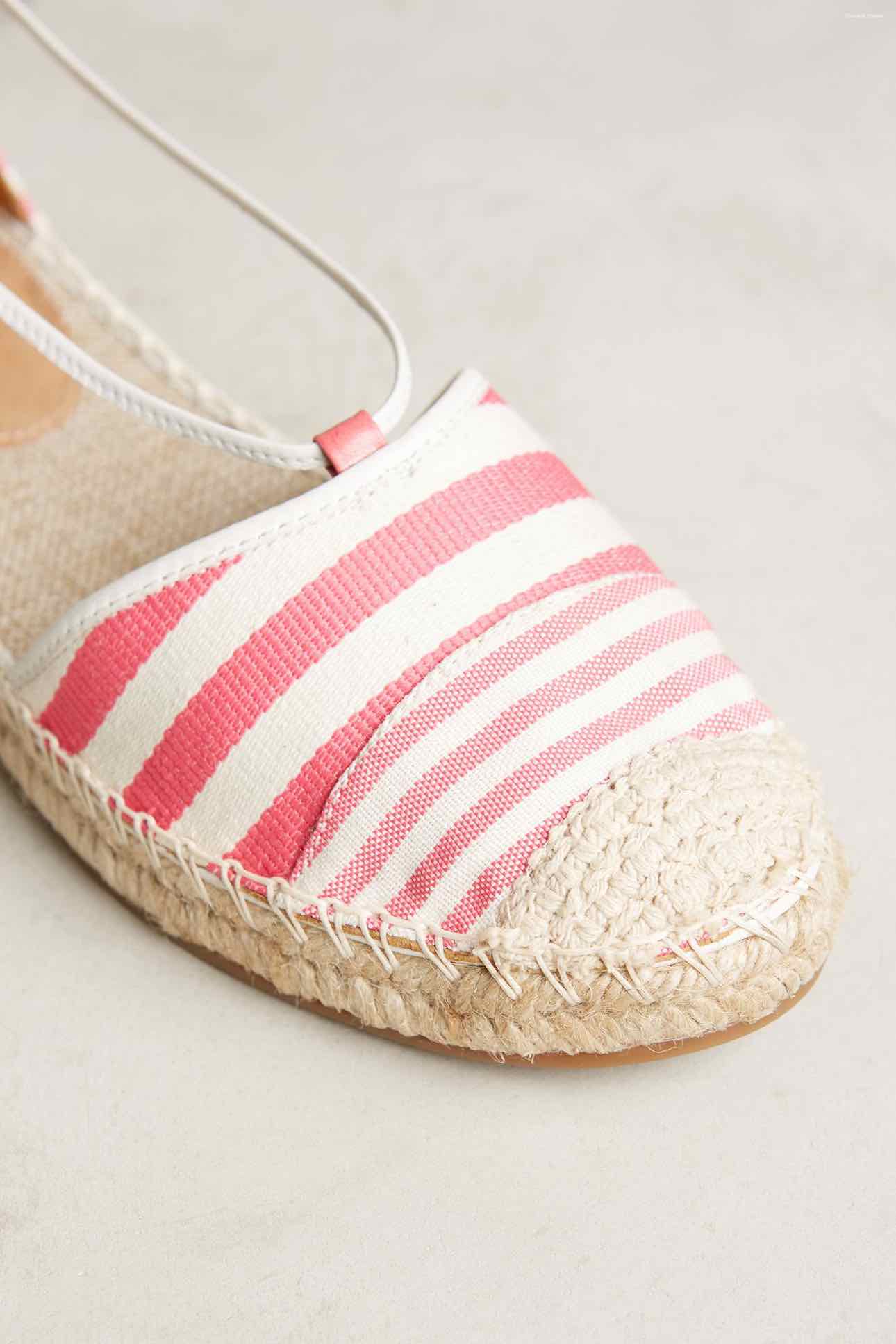 Jasper Size 8 Pink White Stripe Espadrilles Summer Sandal NWOT