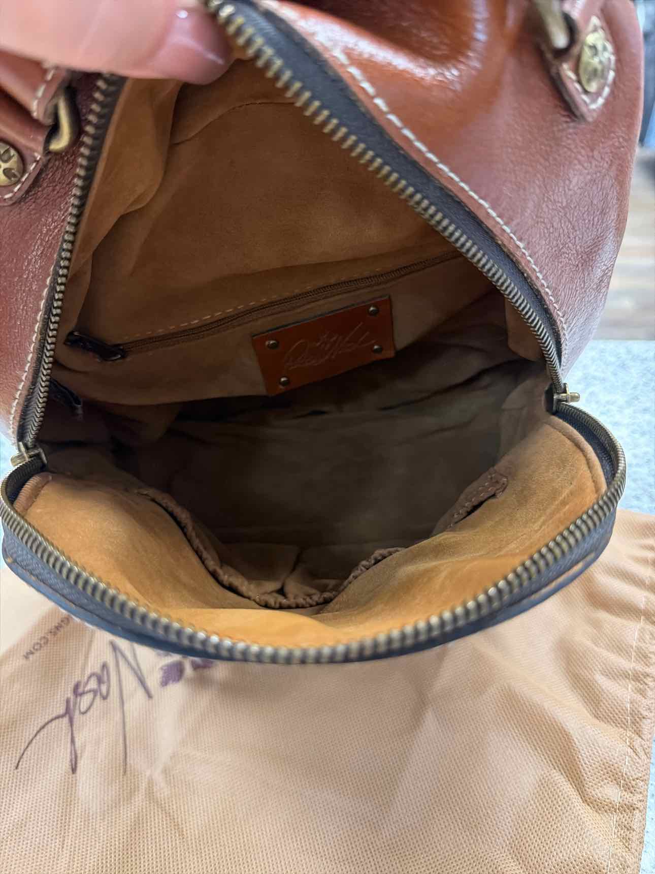 Patricia Nash Small Brown Cognac Leather Montioni Covertible Backpack
