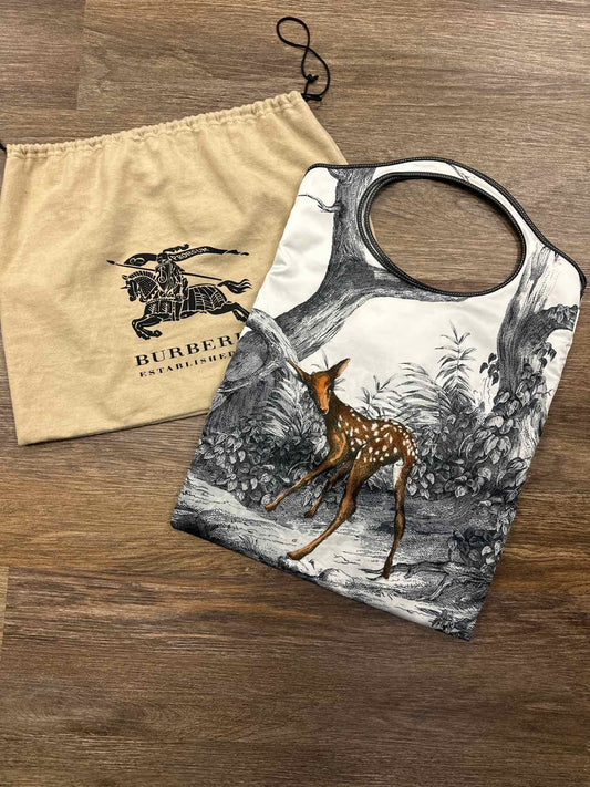 Burberry Fall/Winter 2019 Deer motif Print Shopping Nylon Flat Tote Bag