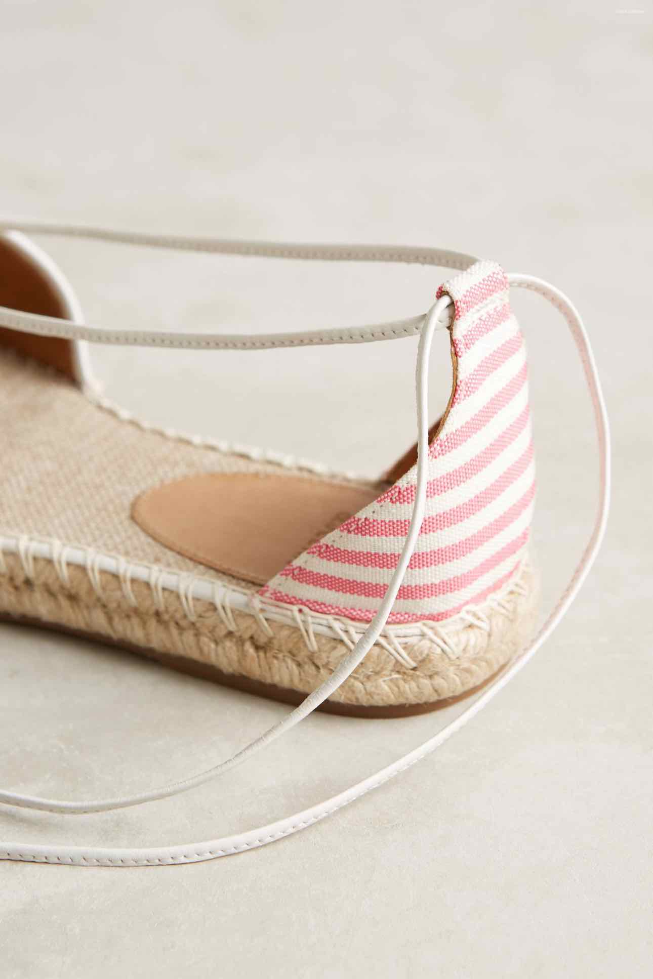 Jasper Size 8 Pink White Stripe Espadrilles Summer Sandal NWOT
