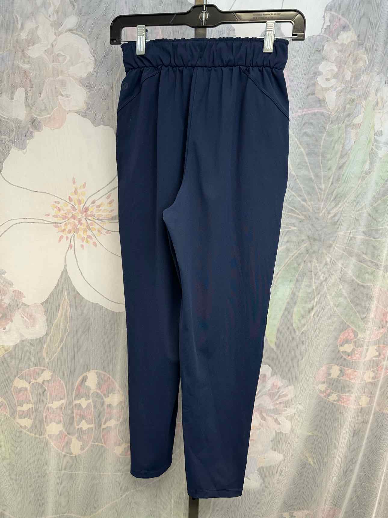 Lululemon 0 Navy Dance Studio Mid-Rise Cropped Pant Ruffle Waistline