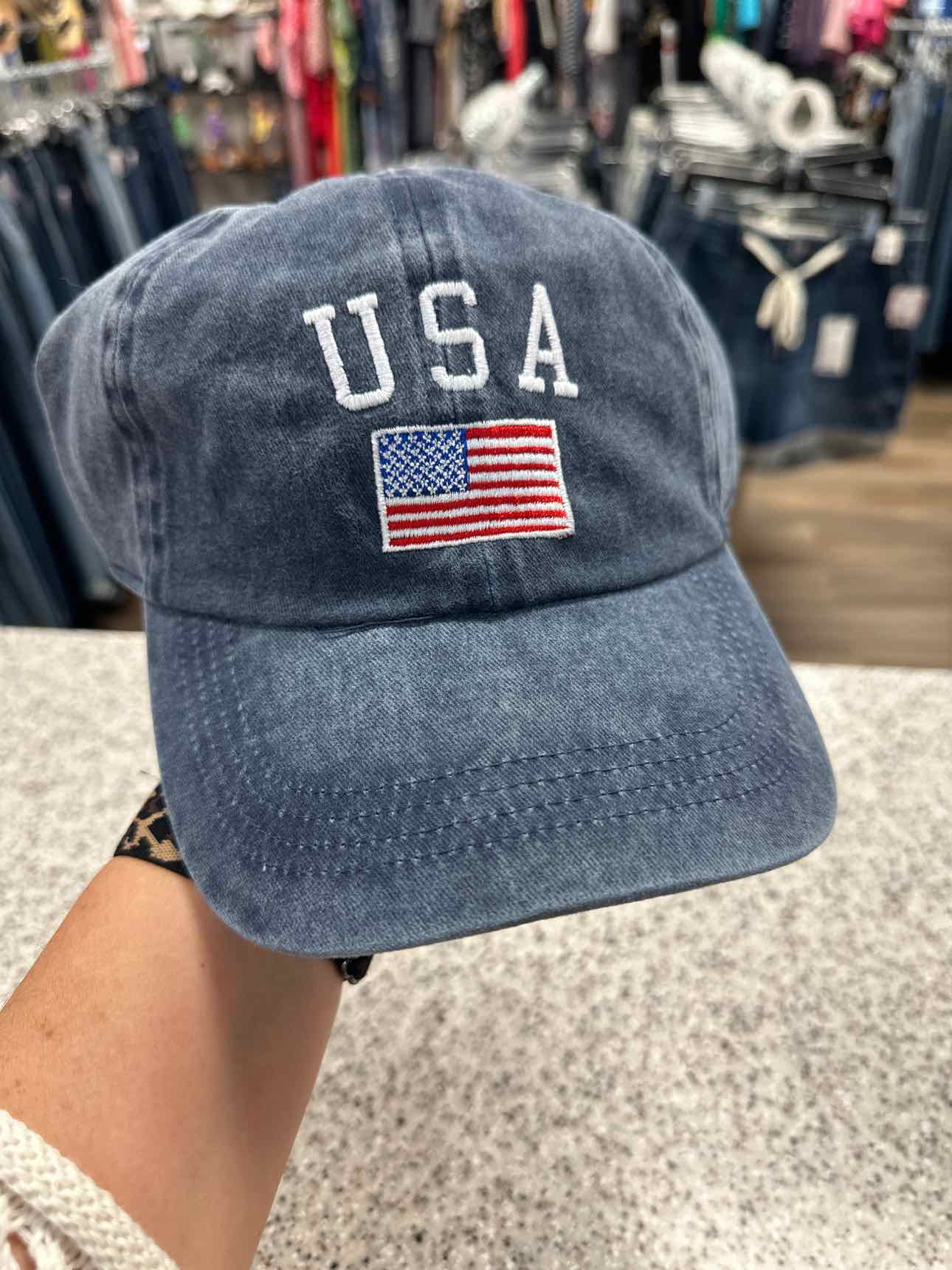 USA & American Flag Embroidered Baseball Cap Hat