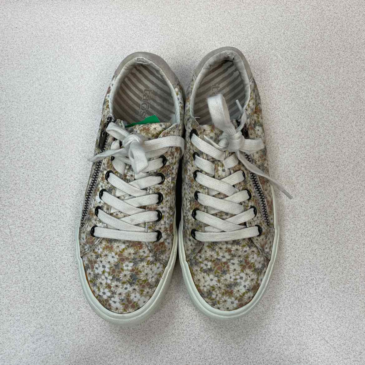 Taos Women's Z-Soul Natural Floral Multi Colorway Canvas Sneakers Size 7 1/2