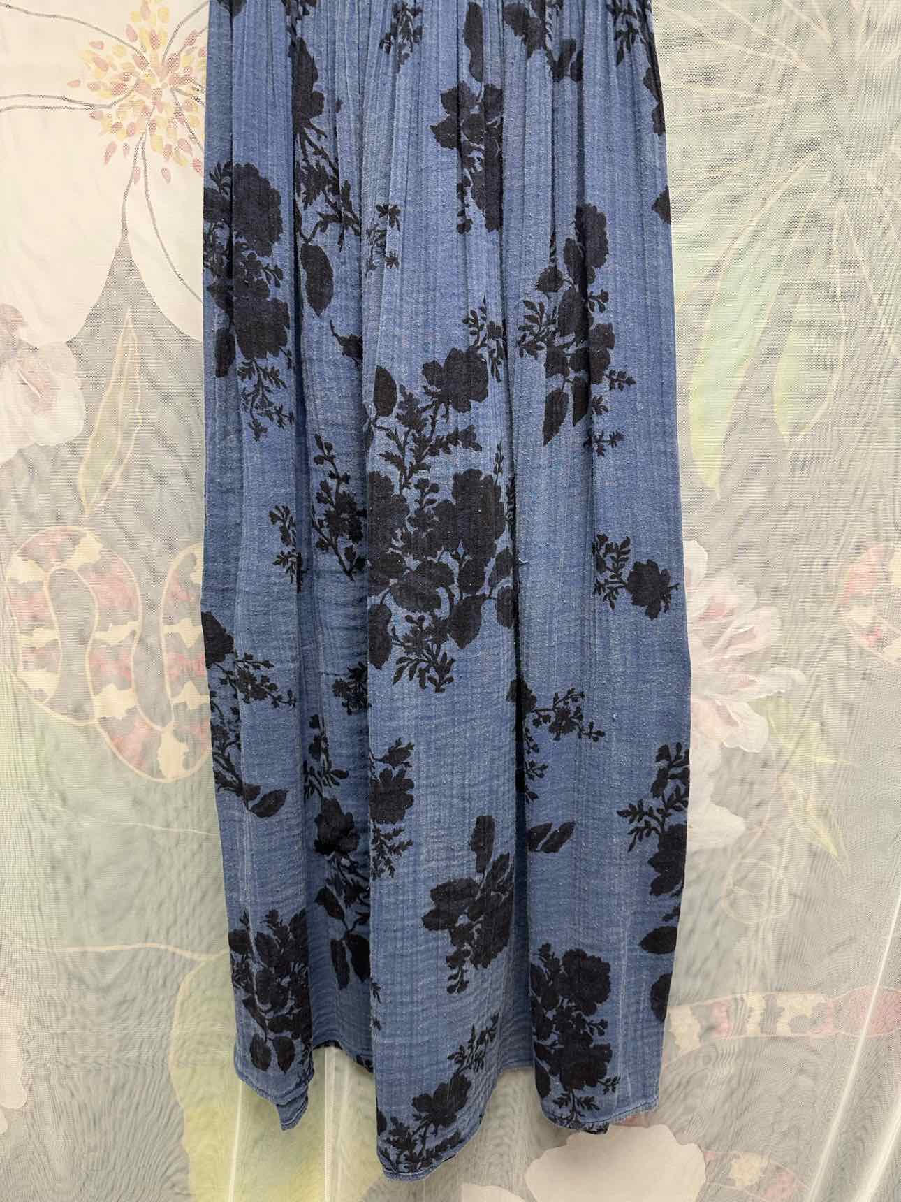 Free People NEW NWT Textured Floral Print Stretch Size Small Denim Dress