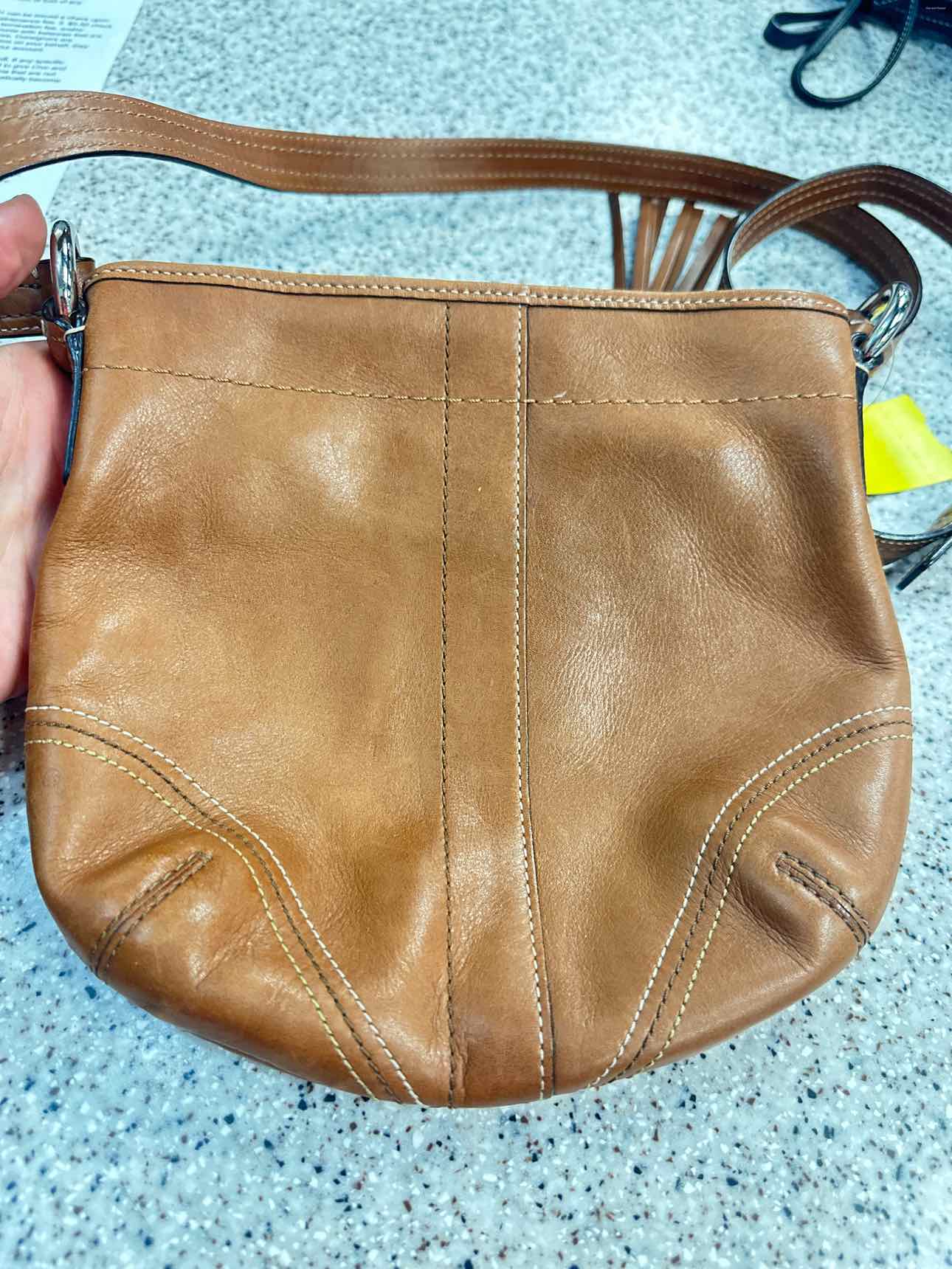 Coach Vintage Soho Saddlebag Leather Slim Brown Tan Crossbody