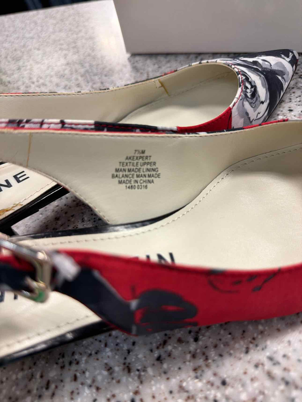 Anne Klein Pointed-Toe Slingback Kitten Heels Size 7 1/2