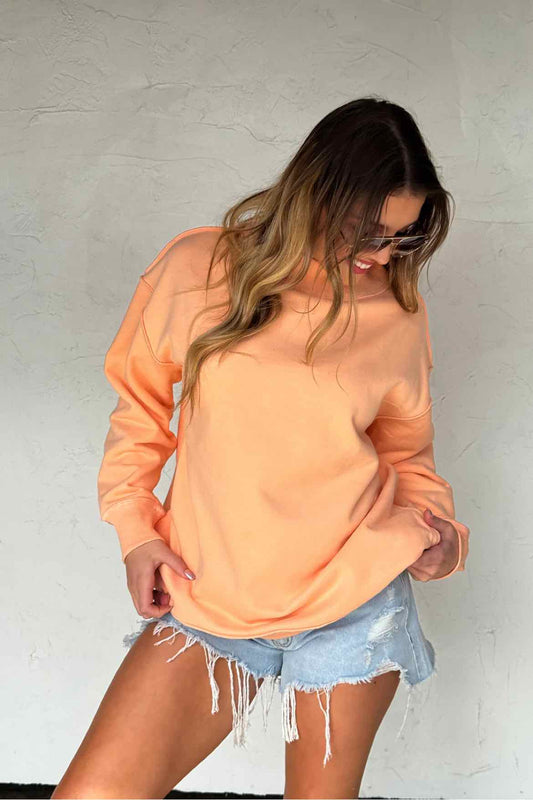 Spring Mock Neck Pocket Pullover