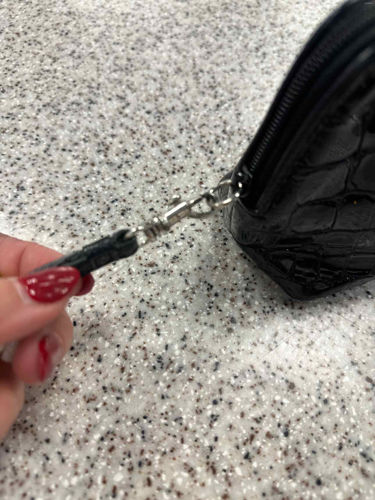Brighton Small Black Patent Leather Crocodile Clutch Handbags