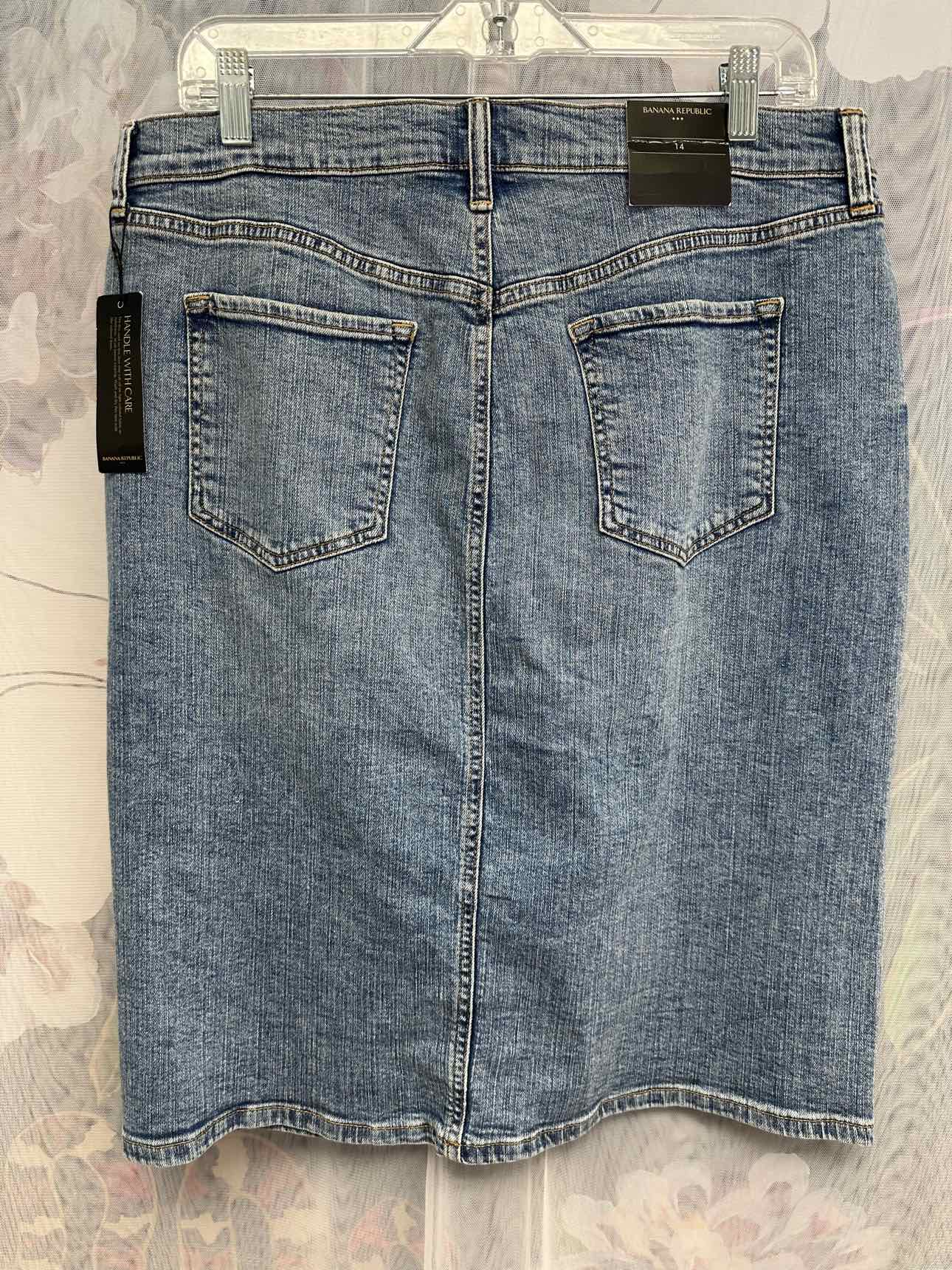 Banana Republic NEW NWT Size 14 Classic Pencil Stretch Denim Skirt