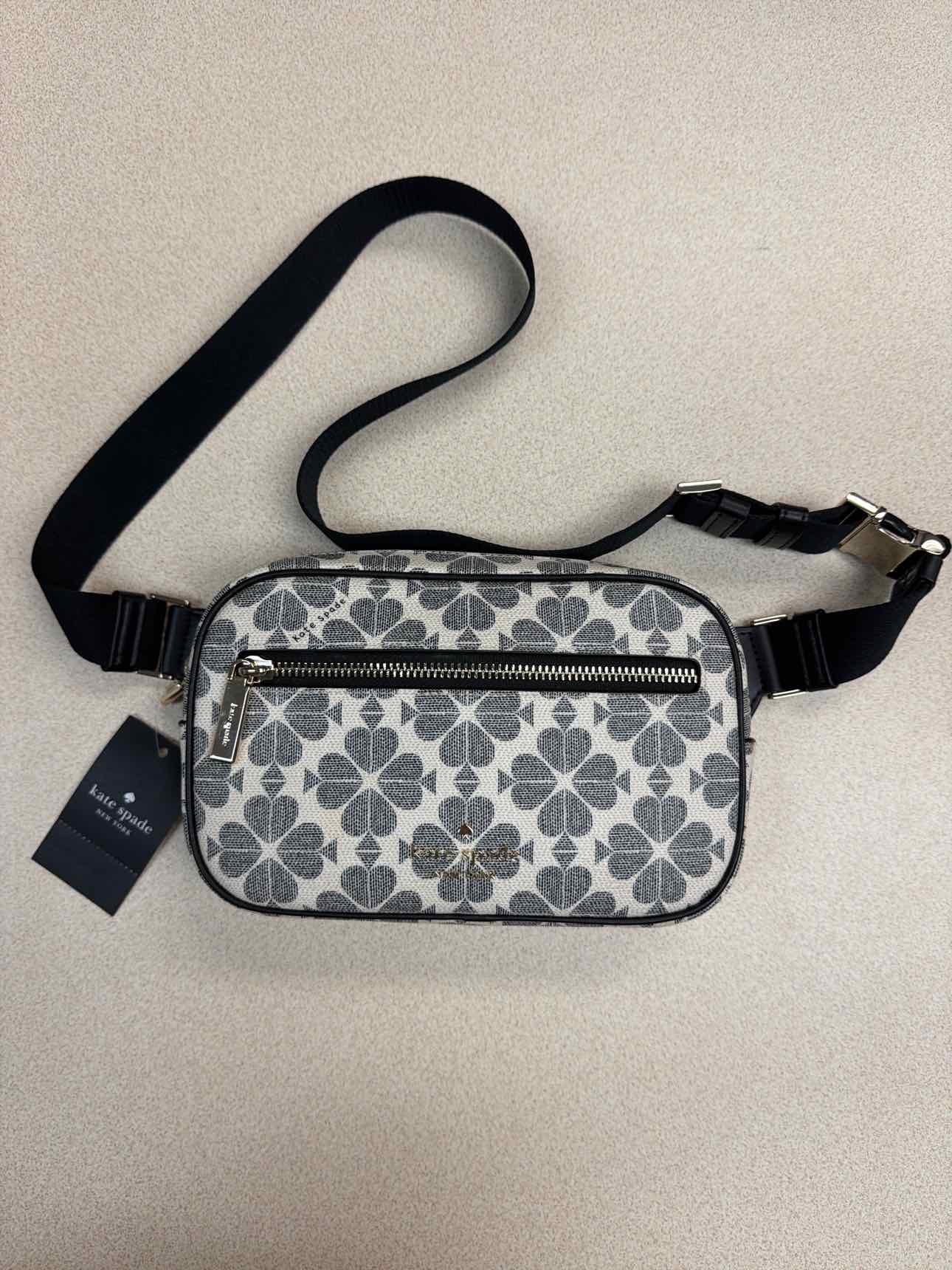 Kate Spade NEW Signature Spade Flower PVC Canvas Belt Bag White Black Handbags