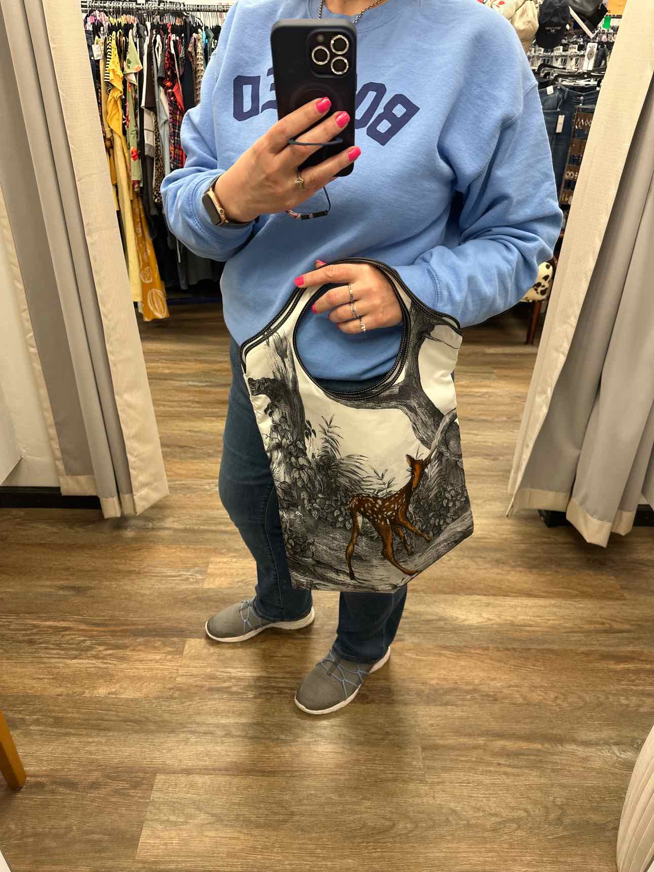 Burberry Fall/Winter 2019 Deer motif Print Shopping Nylon Flat Tote Bag