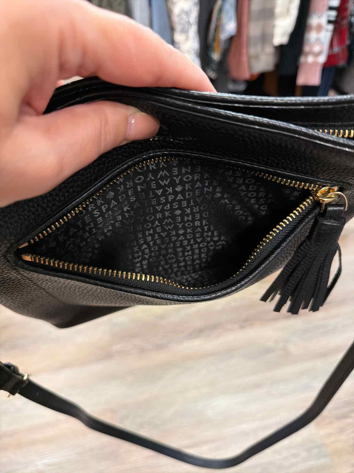 Kate Spade Black Chester Street Dessi Crossbody Pebbled Leather Handbag