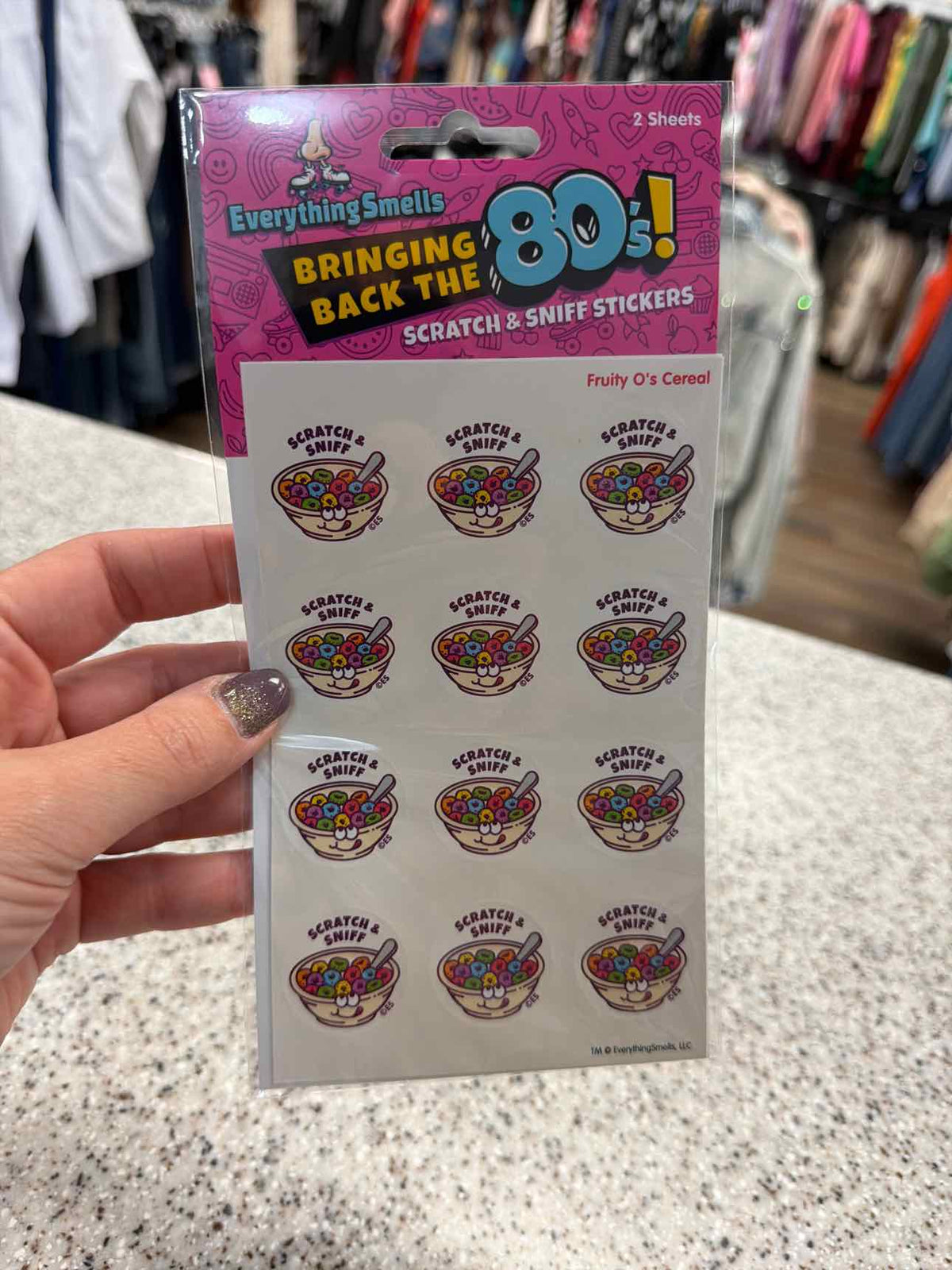 Bring Back the 80's! Scratch & Sniff Stickers 2 Sheets per Pack Stationary