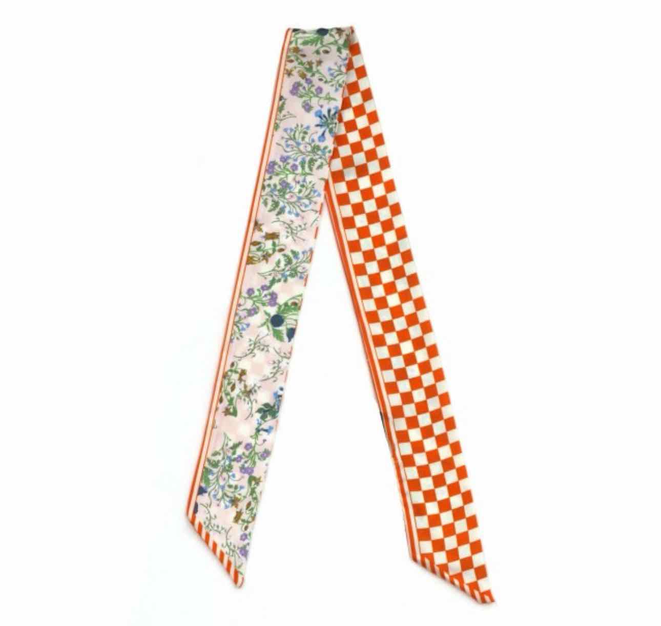 Silk-feel Floral Twilly Scarf