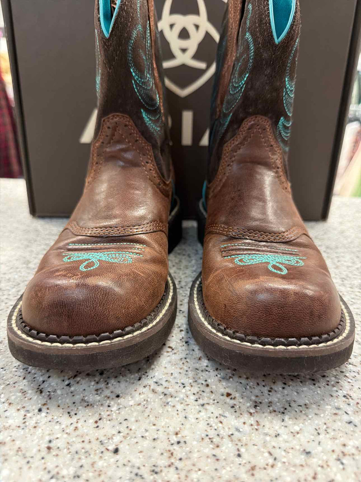 Ariat Women's Fatbaby Heritage Dapper Western Brown Leather Boots Size 7 1/2