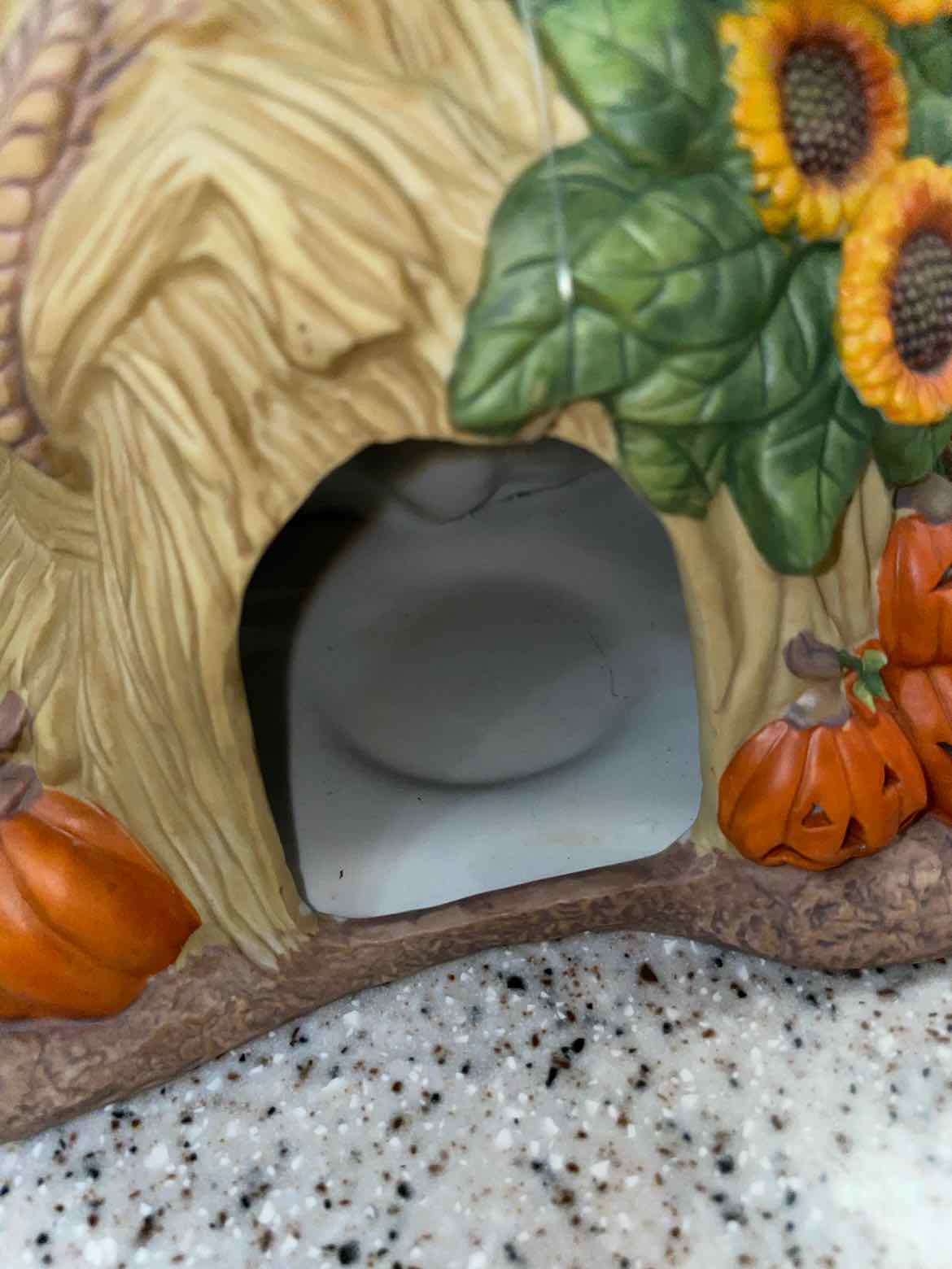 Partylite VINTAGE Ceramic Scarecrow Family Tealight Holder P7323 NEW