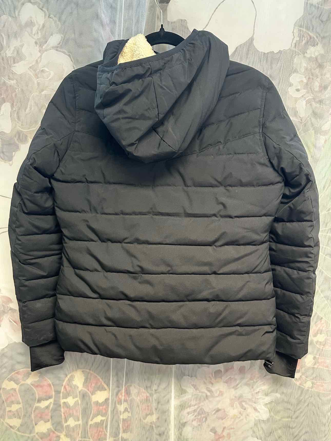 Michael Michael Kors Sherpa Lined Hood Zip Up Small Black Quilted Puffer Coat