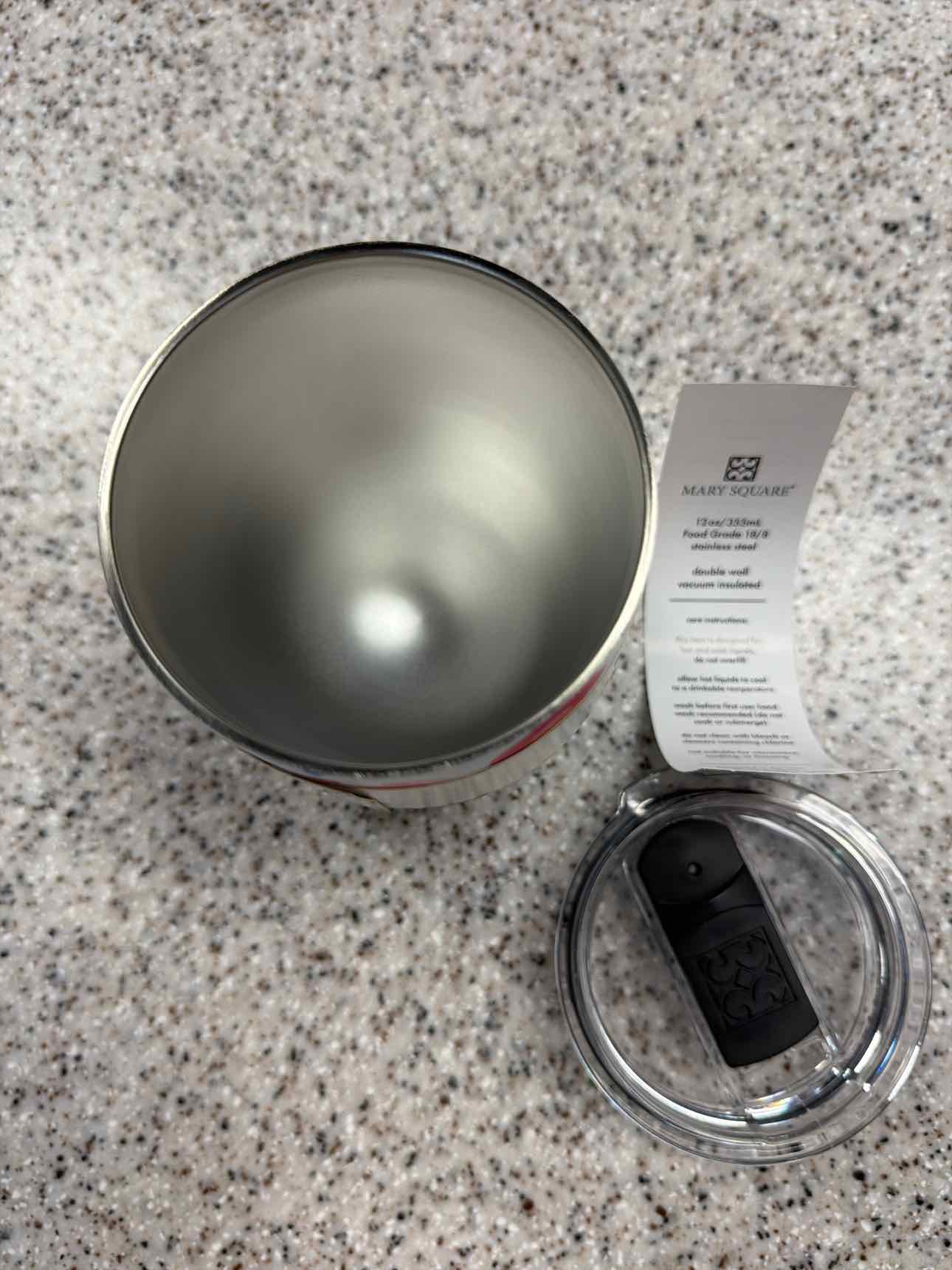 Catwalk Confetti 12 oz. Wine Beverage Tumbler with Lid Stainless Steel NEW