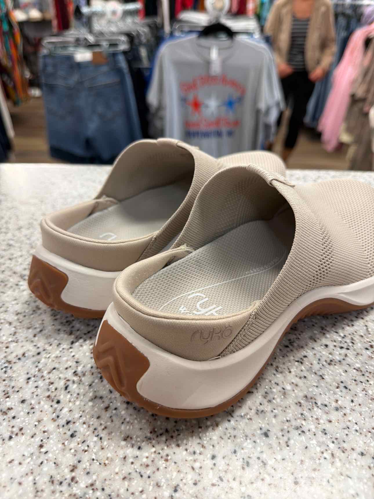 Ryka Size 7 NEW Women's Encore Knit Slip On Mules Sneaker Tan Shoes