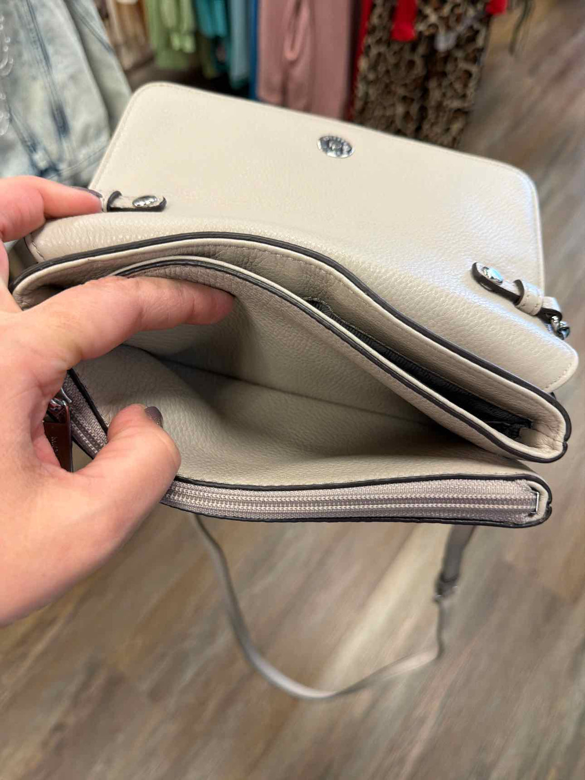 Michael Kors Geige Toned Pebbled Leather Crossbody Bag
