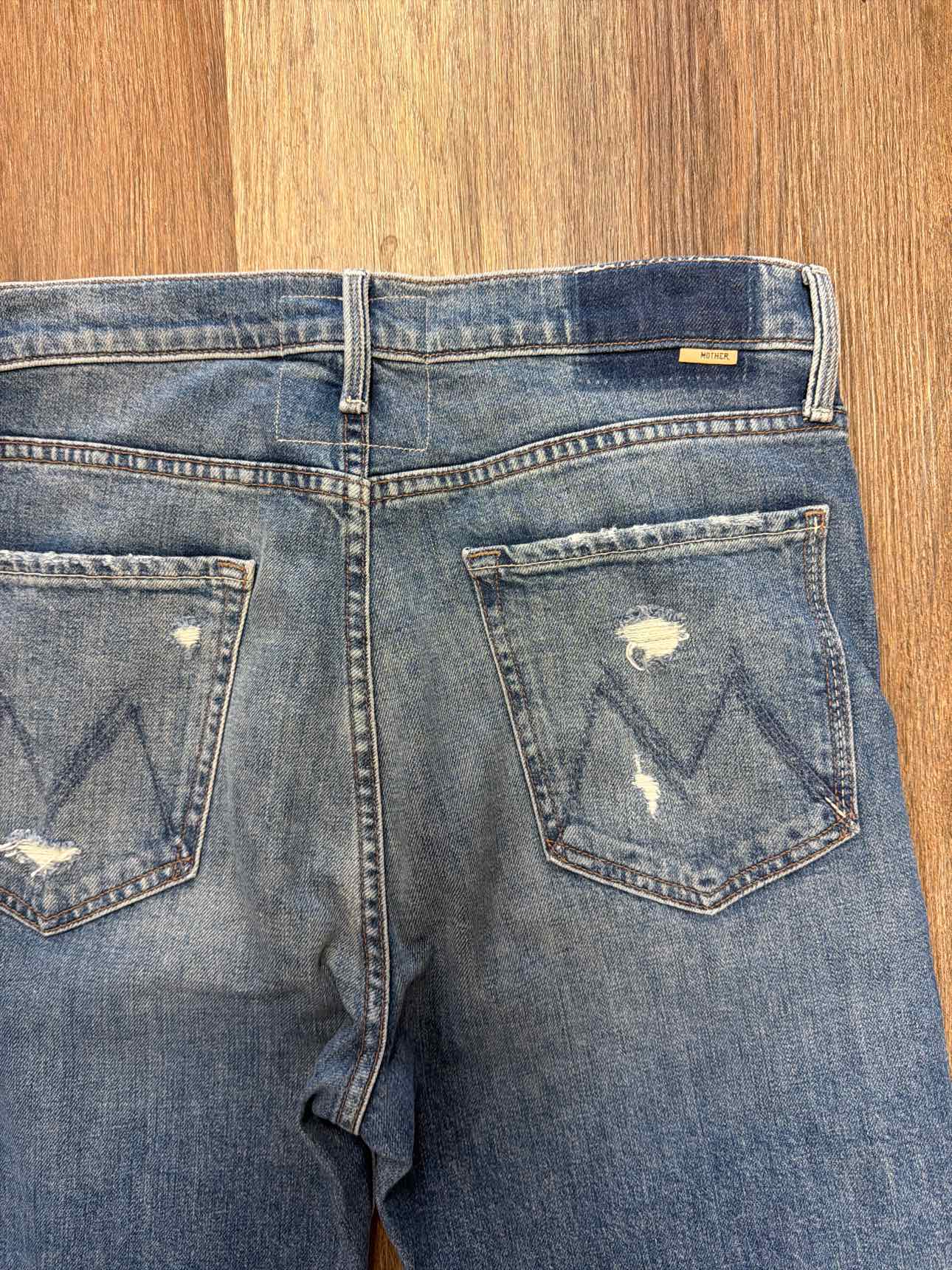 Mother Size 31 High Waist Rider Ankle Distressed Denim Jeans