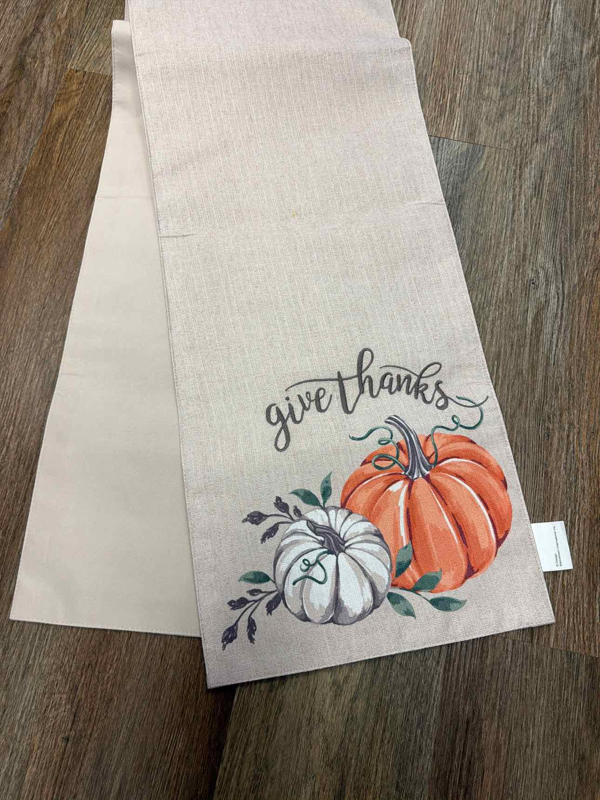 Give Thanks Pumpkin Fall Harvest Table Runner Household