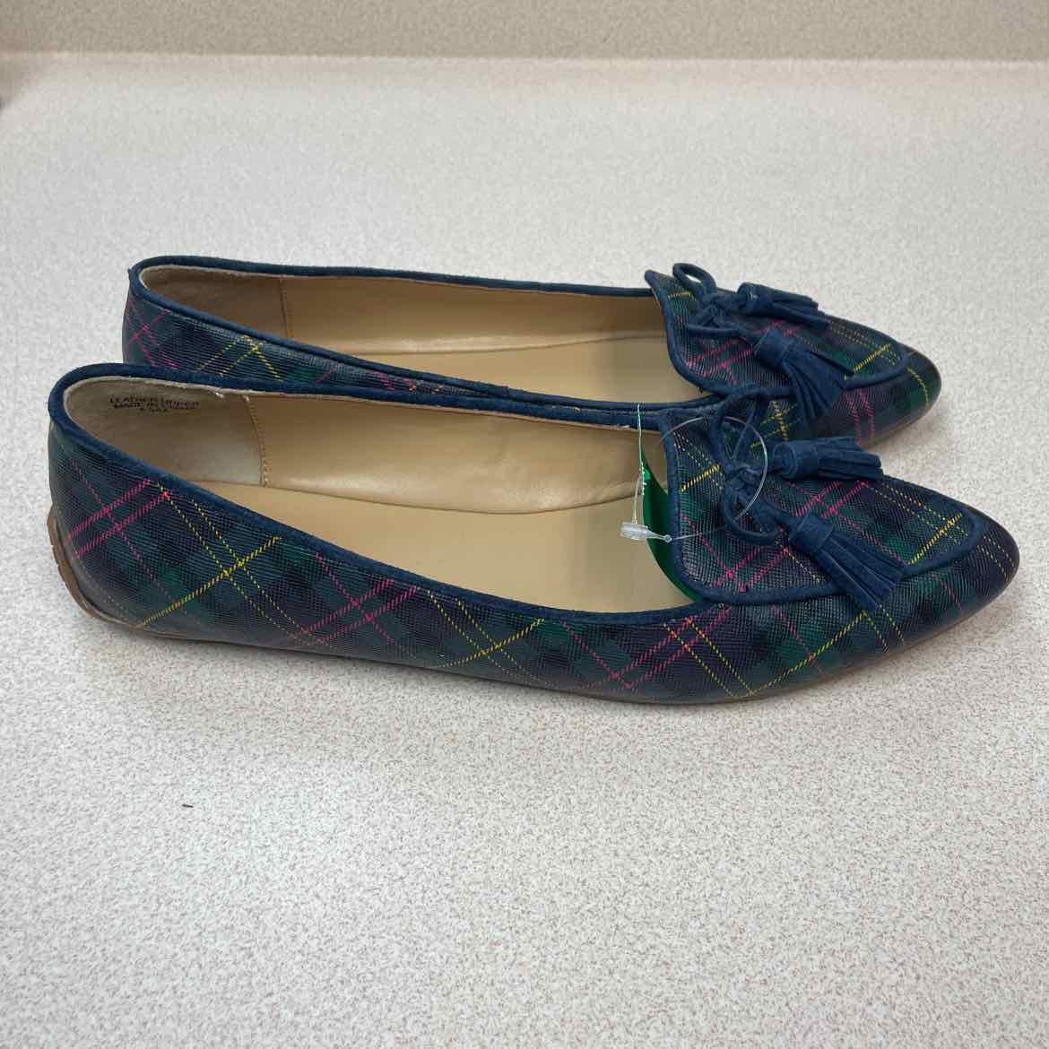 Talbots Francesca Tie Tassel Driving Moccasins Tartan Plaid Size 8 1/2