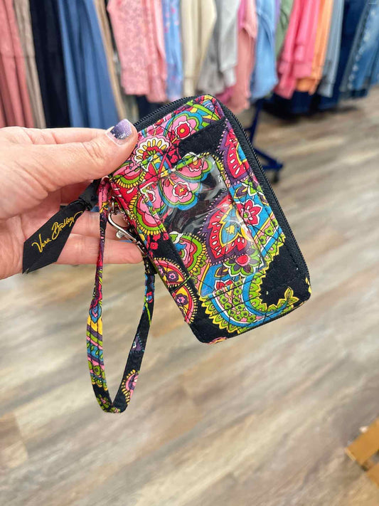 Vera Bradley All In One Symphony in Hue ID Zipper Black Pink Wallet