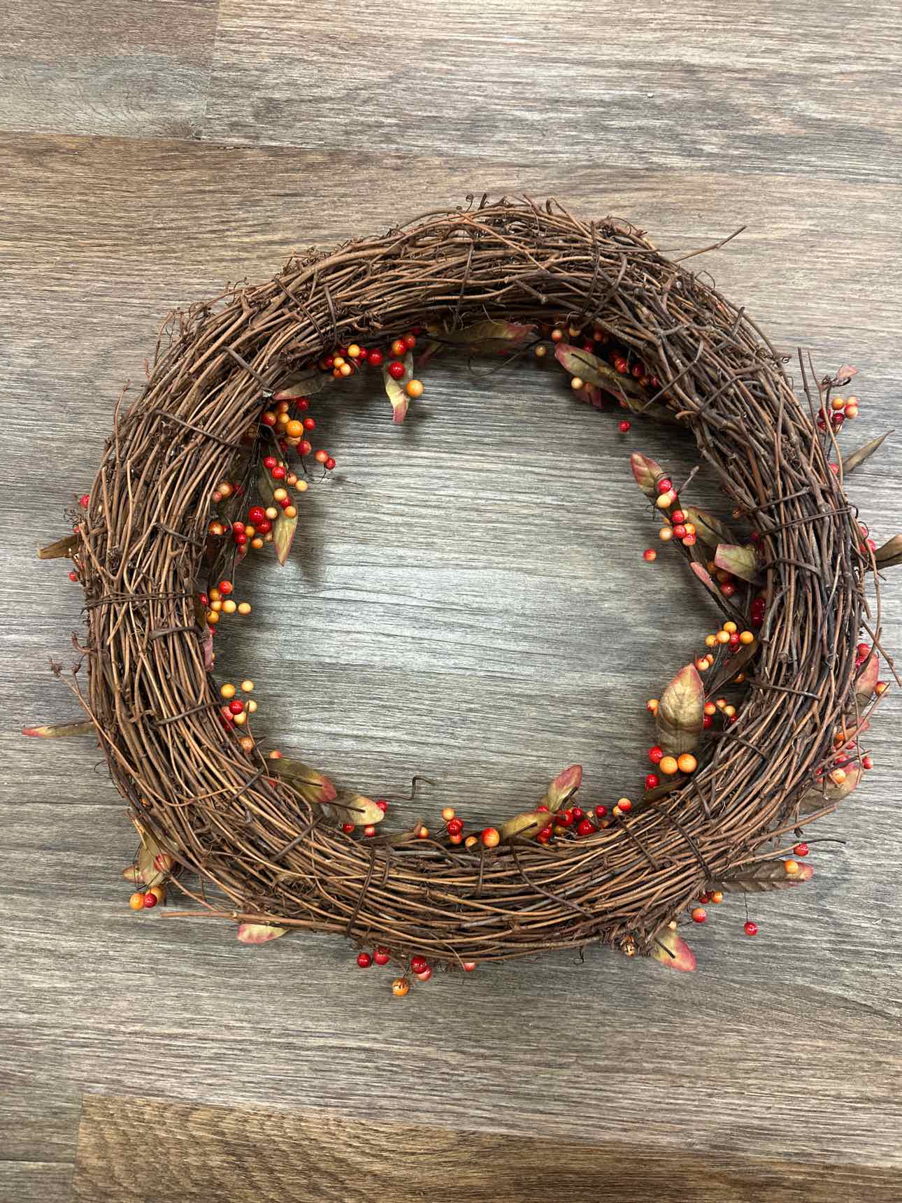 15" Fall Berry Grapevine Wreath Home Decor