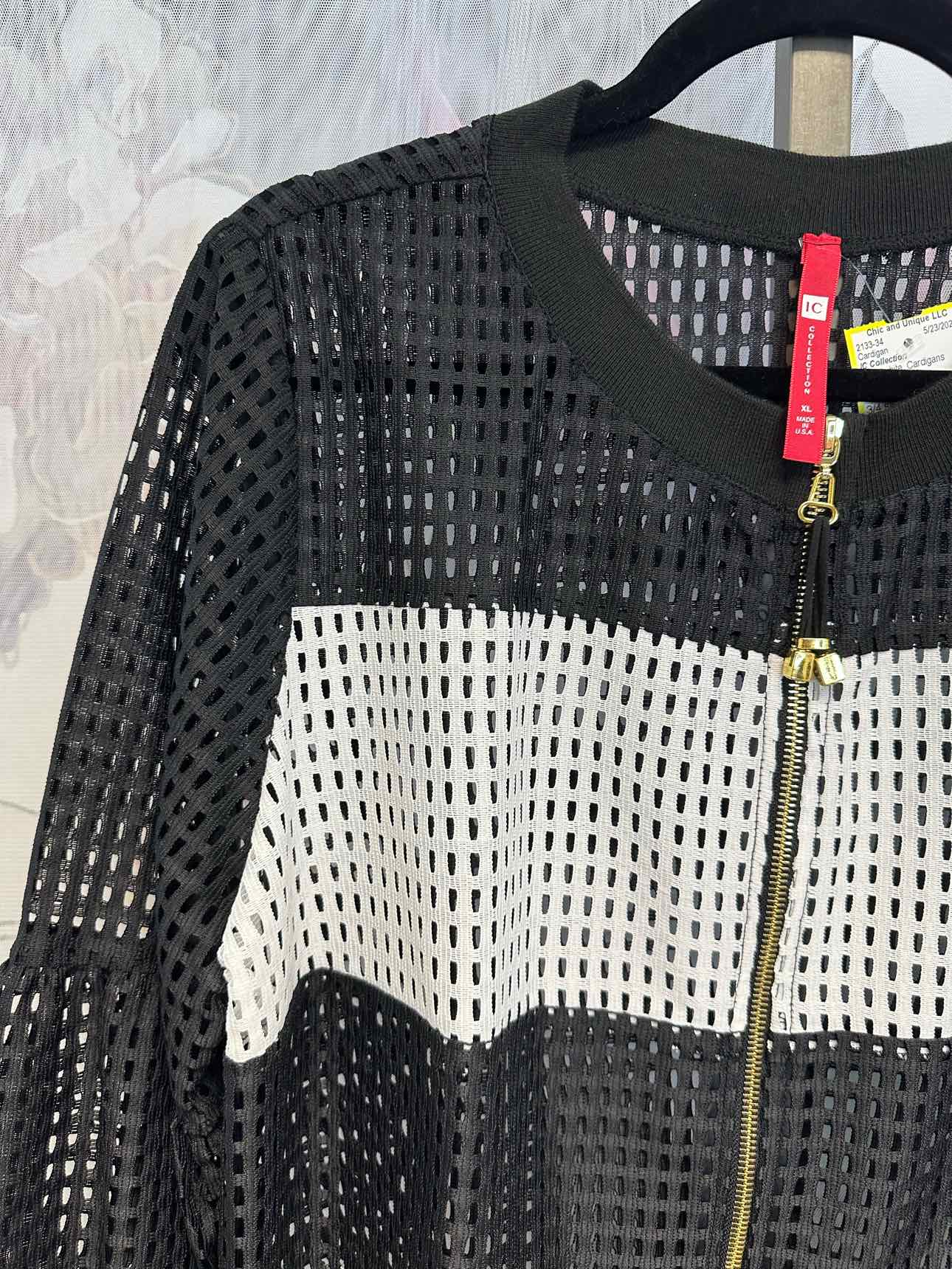 IC Collection Size XL Black/white Cardigan