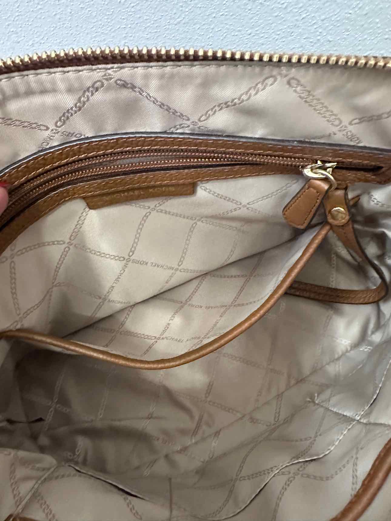 MICHAEL KORS Bedford Legacy Pebbled Leather Convertible Satchel Brown Handbags