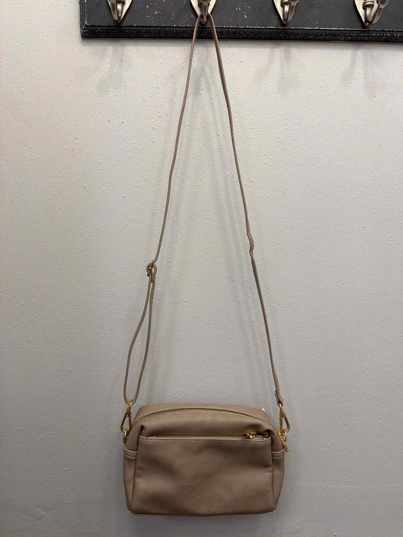 Fashion Puzzle NEW faux leather crossbody Tan Handbags