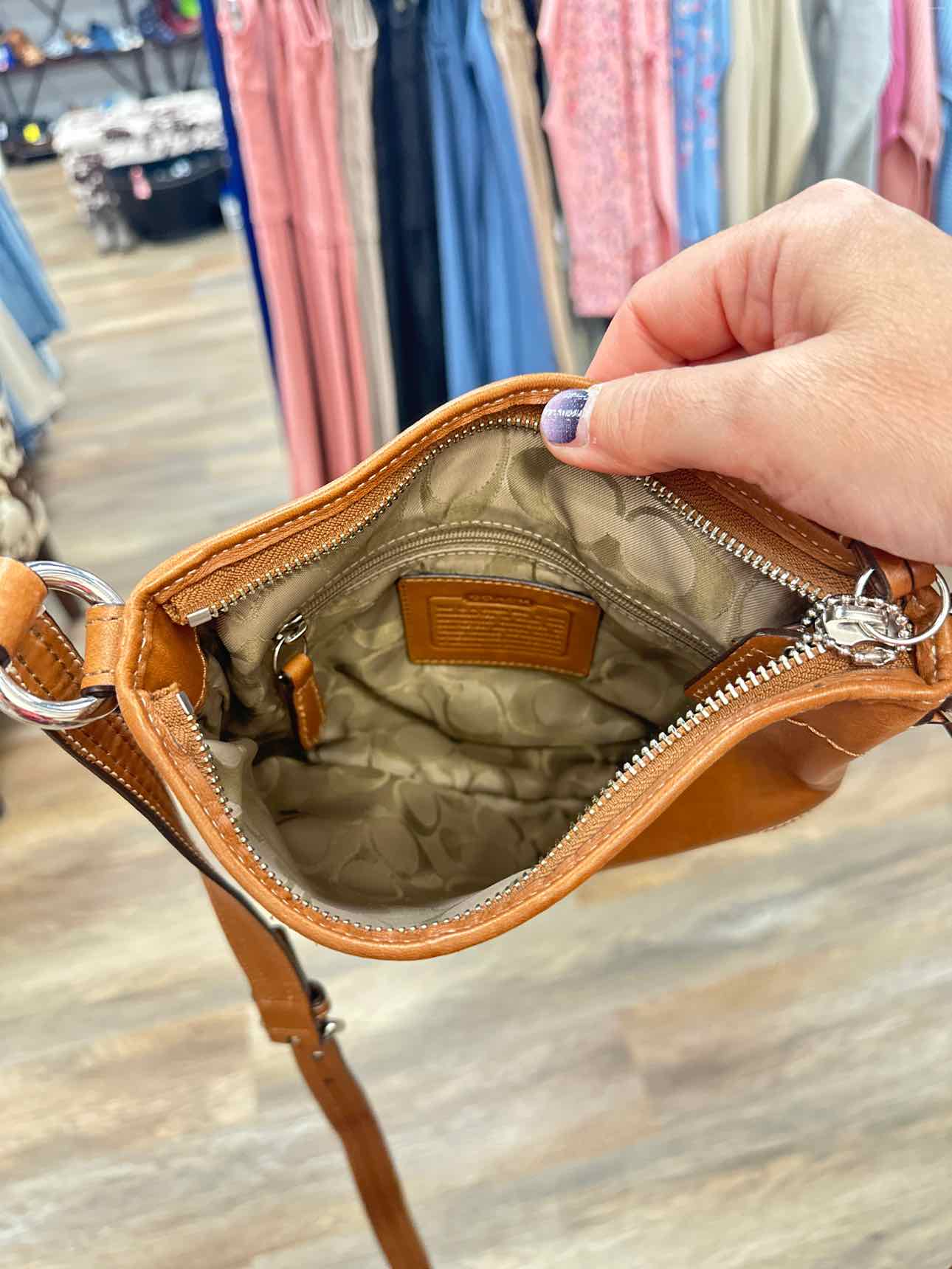 Coach Vintage Soho Saddlebag Leather Slim Brown Tan Crossbody