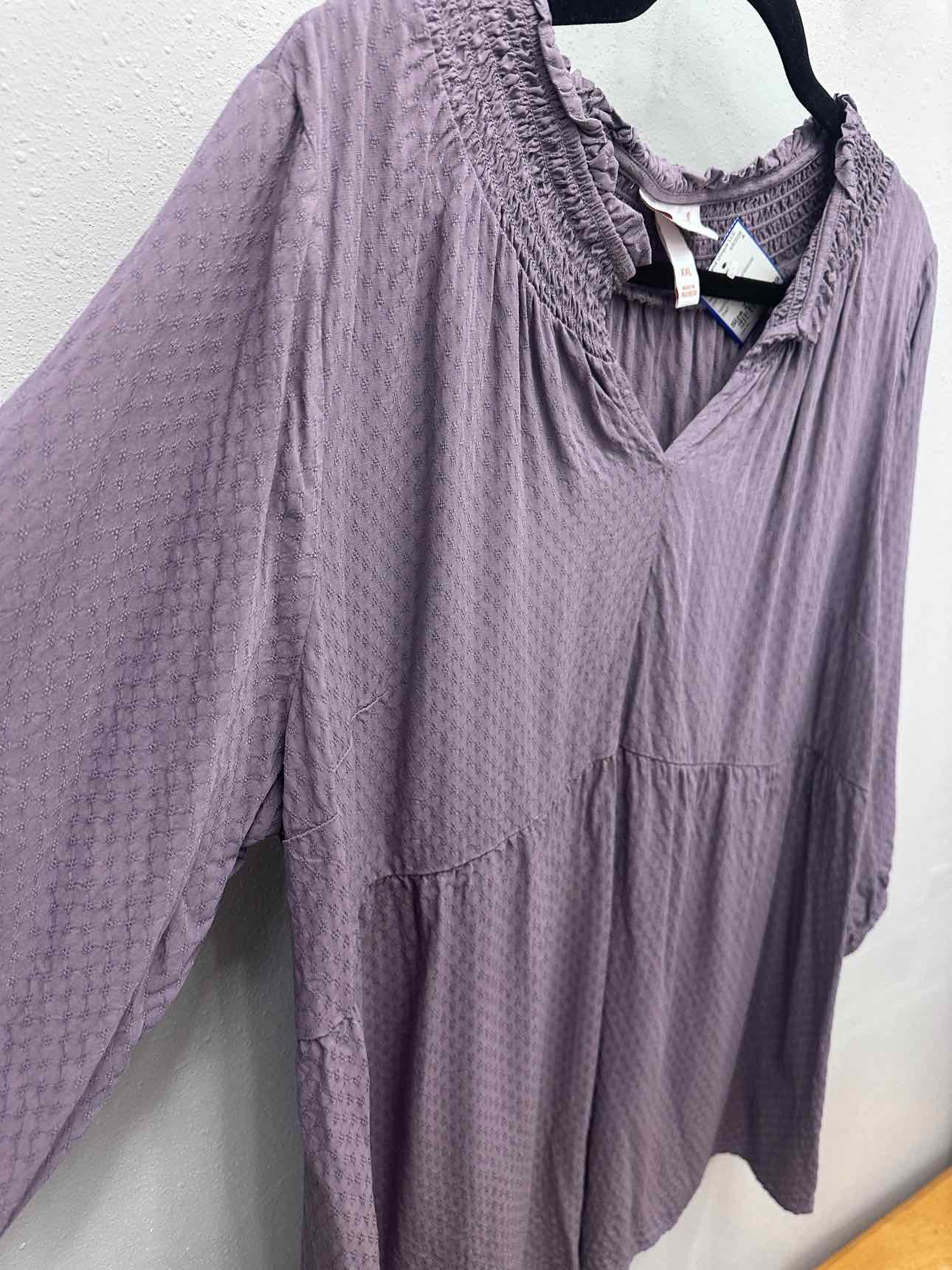 Ingrid + Isabel Size 2X Dusty Lavender Peplum Blouse Top