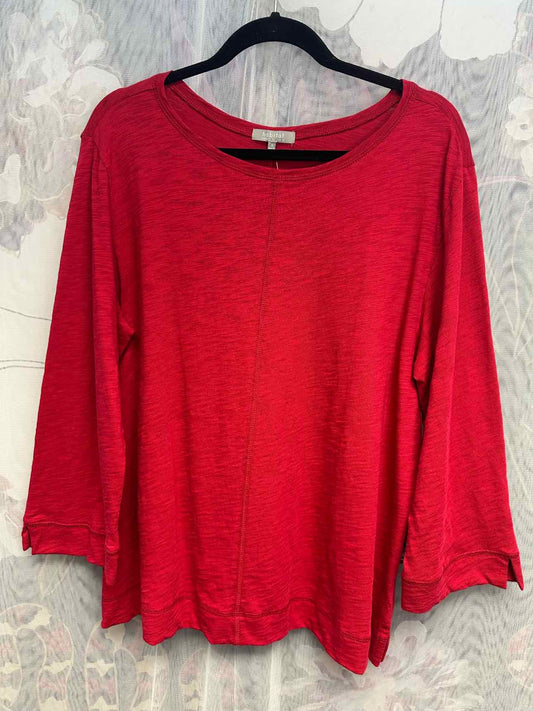 Habitat NEW NWT Pebble Boatneck Ruby Long Sleeve Lightweight Size Large Red Top