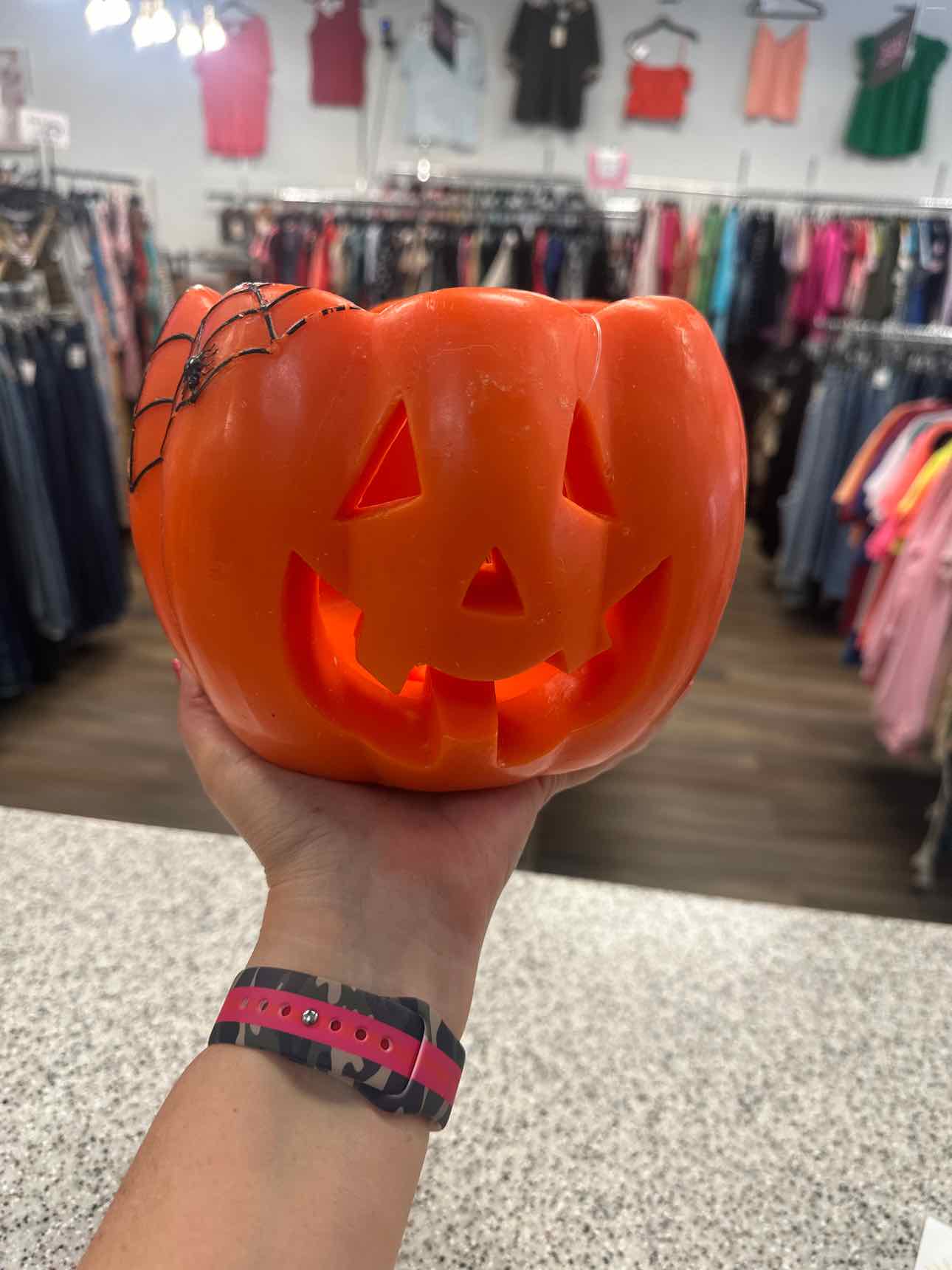 13" Large Wax Pumpkin Shape Candle Holder Home Decor